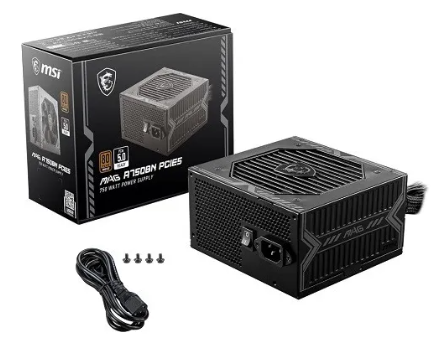 Fuente de poder MSI MAG A750BN PCIE5 750W negra
